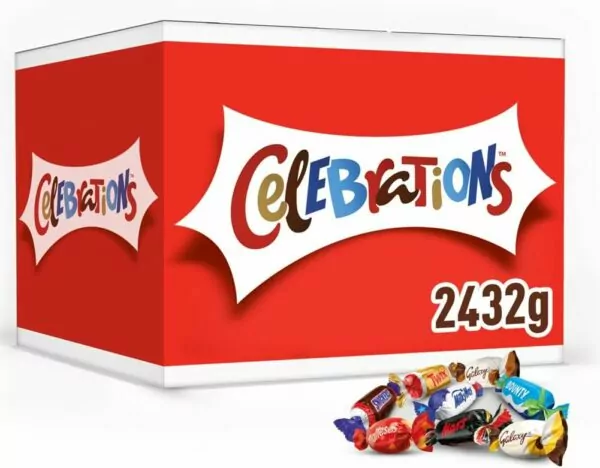 Celebrations Milk Chocolates Gift Bulk Box (Maltesers, Galaxy, Snickers & More), 2.4kg, Packaging May Vary