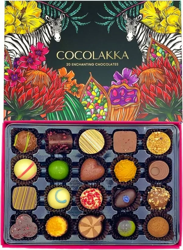 CocoLakka | 20 Enchanting Hand Picked Chocolates Gifts for Women | Finest Artisan Chocolate Gift Box Set | Hand Made English & Belgian Luxury Chocolates for Anniversary Birthday