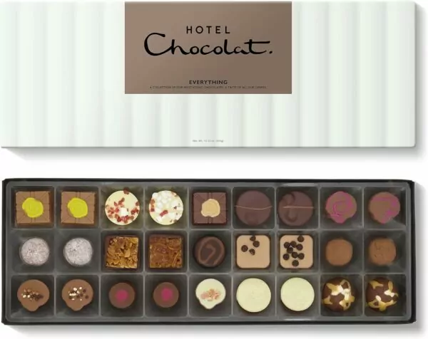 Hotel Chocolat Everything Sleekster 355g - Assortment of 27 Milk, White and Dark Chocolates - Chocolate Gift Box for Birthday, Thank You, Anniversary