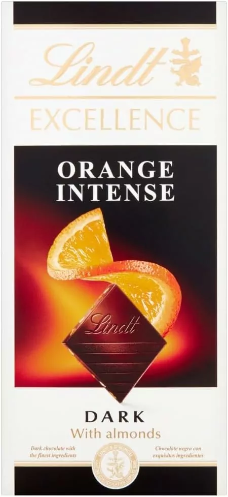 Lindt Excellence Dark Orange Chocolate Bar Each, 100 g (Pack of 1)