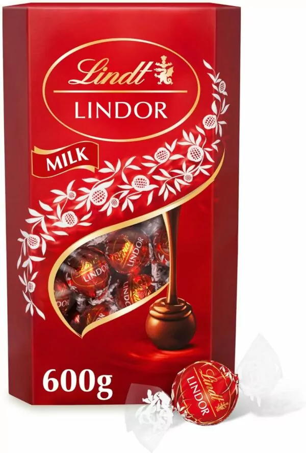 Lindt LINDOR Milk Chocolate Truffles Box - approx. 48 Balls, 600g - Perfect for Sharing and Gifting - Chocolate Balls with a Smooth Melting Filling