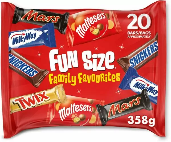 Mars Fun Size Family Favourites Variety Bag - Pack of 20, 358 grams