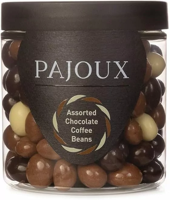 Pajoux Assorted Chocolate Coffee Beans (Small) 170g | Chocolate Covered Coffee Beans - Chocolate Espresso Beans - Chocolate Mocha Beans - Palm Oil Free - Chocolate Covered Coffee Beans in a Gift Jar