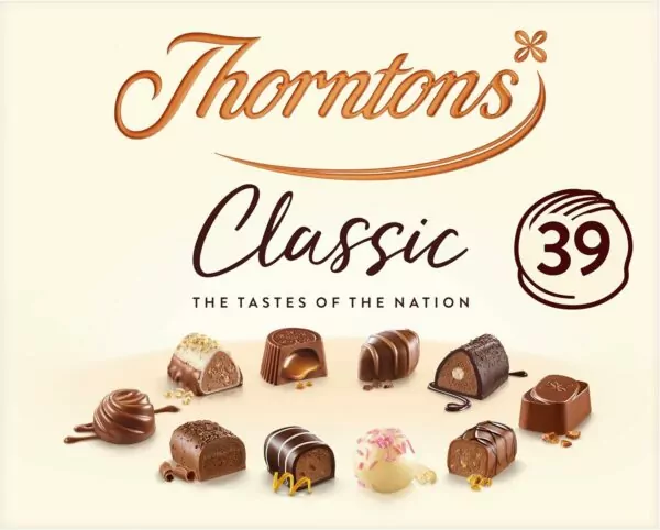 Thorntons Classic Collection, Chocolate Hamper Gift Box, Christmas Chocolate Gift, Celebration of British Tastes, Assorted Milk, White and Dark Chocolates, Pack of 1 x 449g