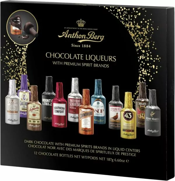 Anthon Berg - Chocolate Liqueurs - Famous Liqueur Brands - 12 bottles 187g - With a Delicious Liquid Filling