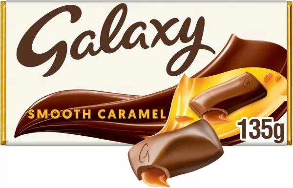 Galaxy Caramel Chocolate Block, Chocolate Gift, Milk Chocolate, Movie Night Snacks, 135g