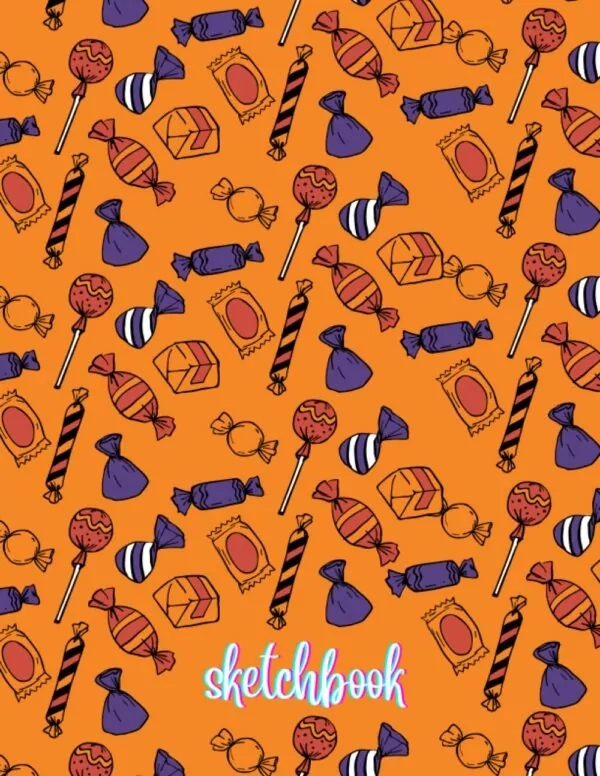 Halloween sketchbook: beautiful chocolate pattern Halloween type cover | sketchbook for kids , boys , girls | perfect for drawing , doodling , sketching | 8.5"X11" large 150 blank pages