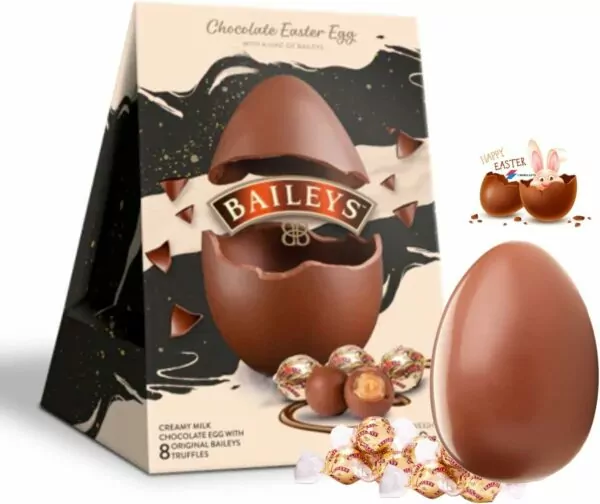 Large easter eggs bundle - luxury easter egg - baileys easter egg filled with chocolate truffles - easter gifts for men women adults with easter bunny gift card