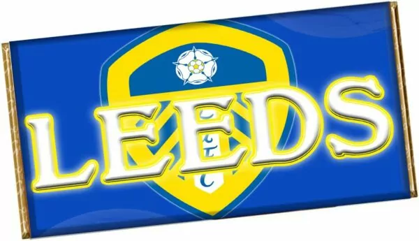 Leeds Football Club Novelty Chocolate Bar Wrapper Gift Present Sports Birthday CH-2014 (without chocolate bar)