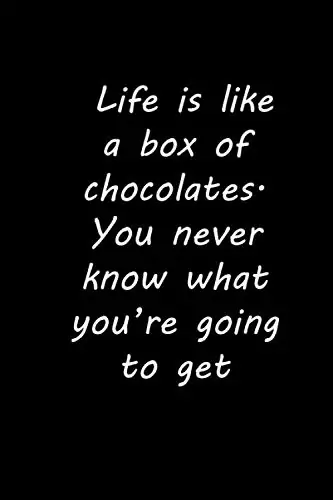 Life is like a box of chocolates. You never know what you’re going to get: Life is like a box of chocolates. You never know what you’re going to get:notebook