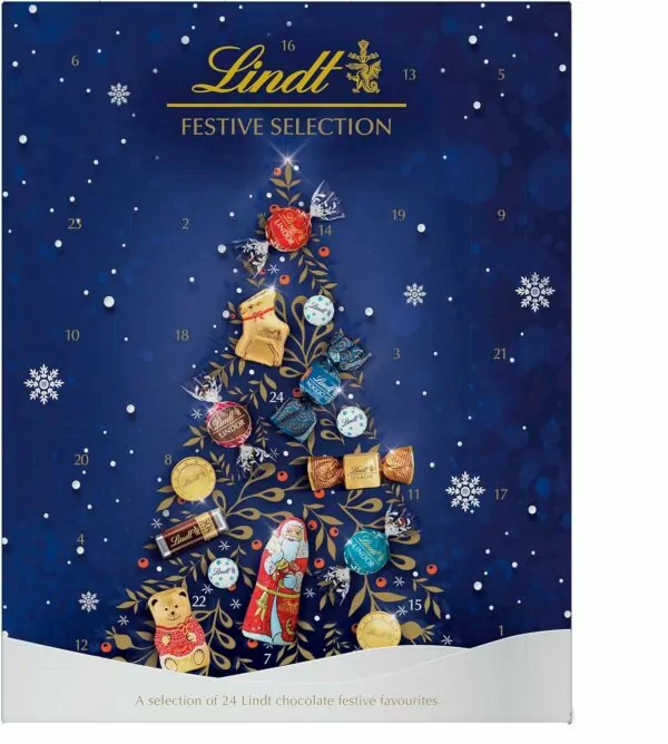 Lindt Festive Selection Advent Calendar 2024 | Large 289 g | A Selection of 24 Lindt Chocolate festive favourites for Him and Her | For Adults and Kids