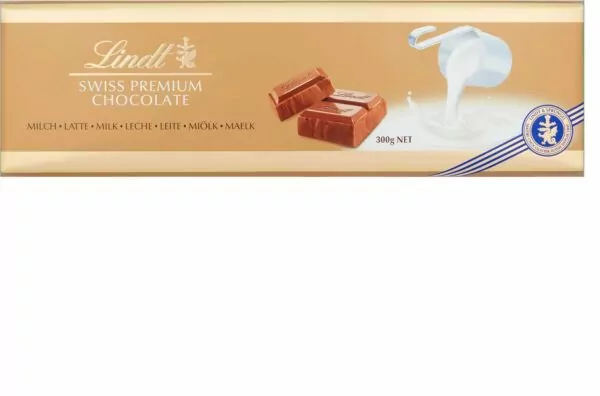 Lindt Swiss Milk Chocolate Gold Bar, 300g