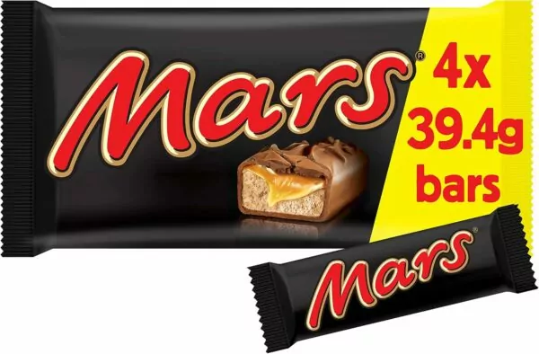 Mars Caramel, Nougat & Milk Chocolate Snack Bars Multipack, 4 x 39.4g