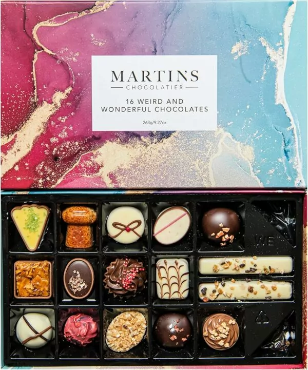 Martin’s Chocolatier Weird & Wonderful Signature Collection | 16 Luxury Chocolates Gift Box | Milk, White, Dark Belgian Chocolate Gift for Christmas, Birthdays, Anniversary & Celebrations (263g)