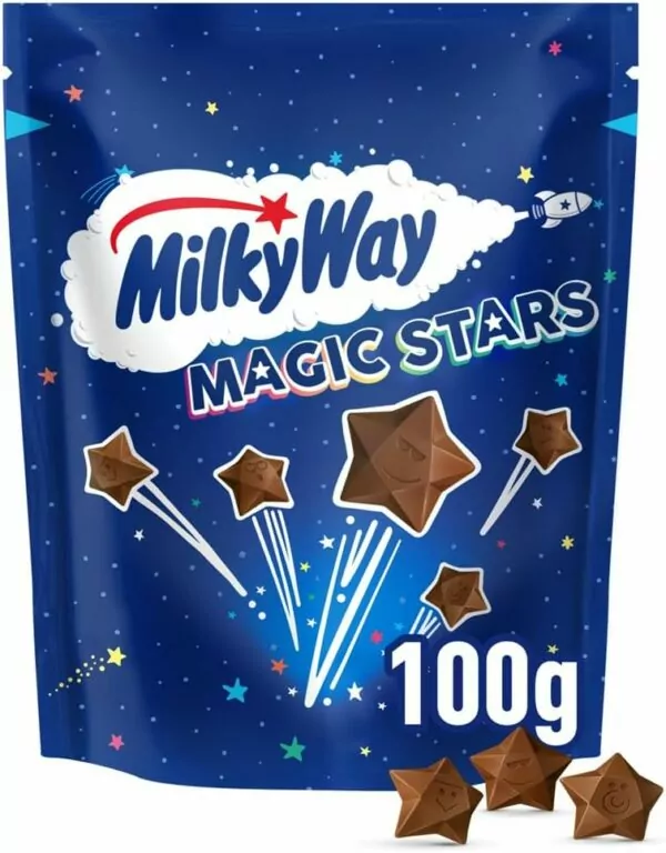 Milky Way Magic Stars Milk Chocolate Pouch, Movie Night Snacks & Chocolate Gifts, 100 g