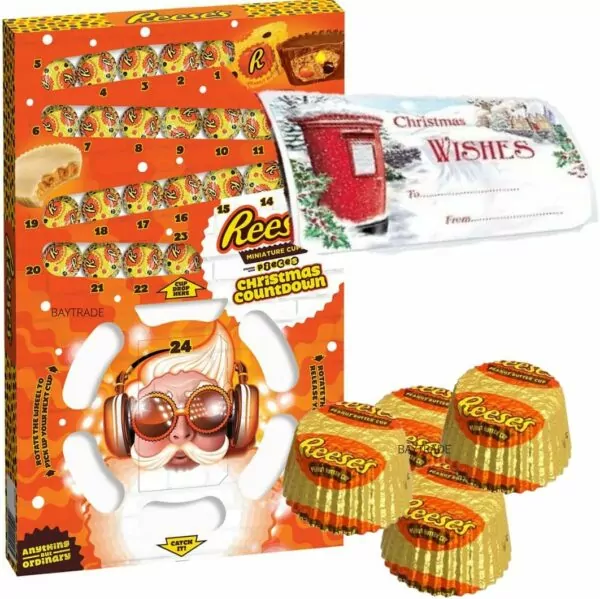 Reese advent calendar 2023-24 Days Reeses pieces milk chocolate and peanut butter cream in white chocolate - Reeces Box Set - Adult Advent Calendar for Kids Men Women Children - American candy box