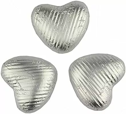 Silver chocolate hearts - Bag of 50