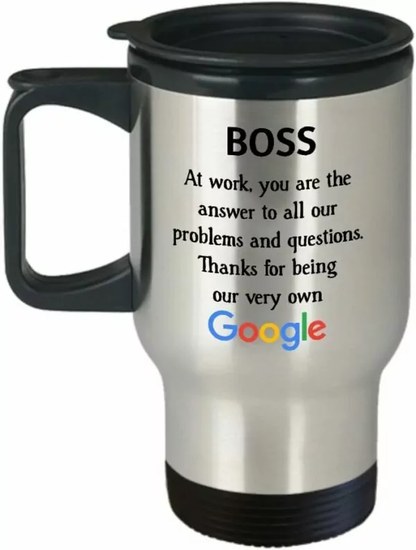 Travel Mugs Funny Boss Colleague Gifts Best Coffee Tea Cup Friend Retirement boss Goodbye Leaving Farewell for Going Go Away Thank You Leave Men Women him her Work New Job Present Personalised