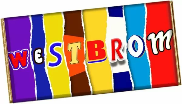 West Brom England Football Club Team Chocolate Bar Wrapper Novelty Gift Present CH-365 (with chocolate)