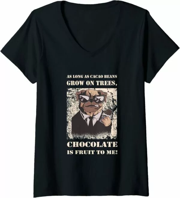 Womens Funny cacao chocolate slogan, chocolate V-Neck T-Shirt